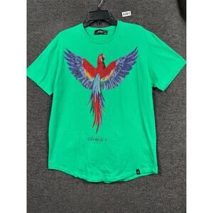 Avenue George V Shirt Mens 2XL Green Parrot Graphic Paris Cotton Lycra GV-2075